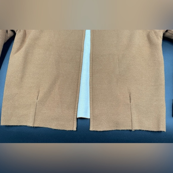 Premise Women’s Open Front Cardigan Mustard Brown Size Small Rolled Sleeve - Picture 4 of 10